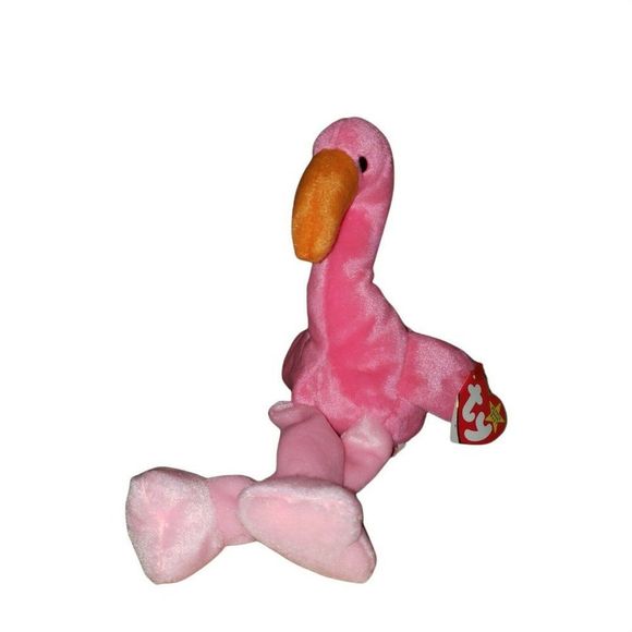Ty Beanie Babies Pinky the Flamingo Plush Toy w Tag Great used condition - Picture 1 of 7